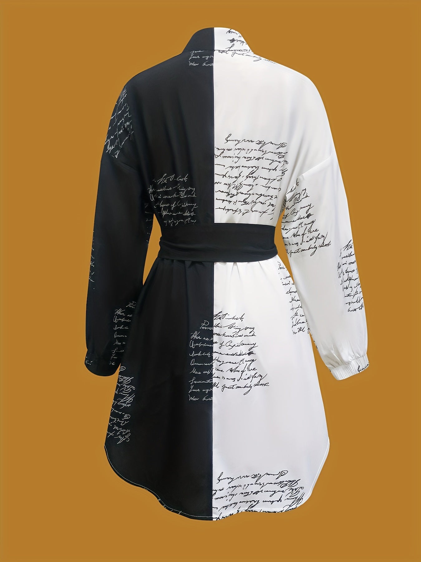 Vibrant Color Block Shirt Dress - Long Sleeve, Belted, Casual, Flattering Fit, Women's Clothing for Everyday Wear